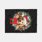 Golden Retriever Christmas Wreath Decoration Xmas Fleecedecke (Vorderseite (Horizontal))
