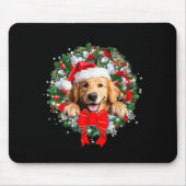 Golden Retriever Christmas Wreath Decoration Xmas  Mousepad (Vorne)