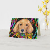 Golden Retriever Cinco de Mayo Karte (Gelbe Blume)