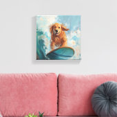 Golden Retriever Coastal Kinder Kunst Leinwanddruck (Insitu (Wohnzimmer))