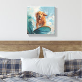 Golden Retriever Coastal Kinder Kunst Leinwanddruck (Insitu (Schlafzimmer))