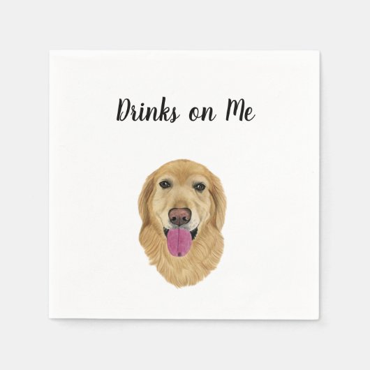 Golden Retriever Cocktail Napkins Serviette (Vorderseite)