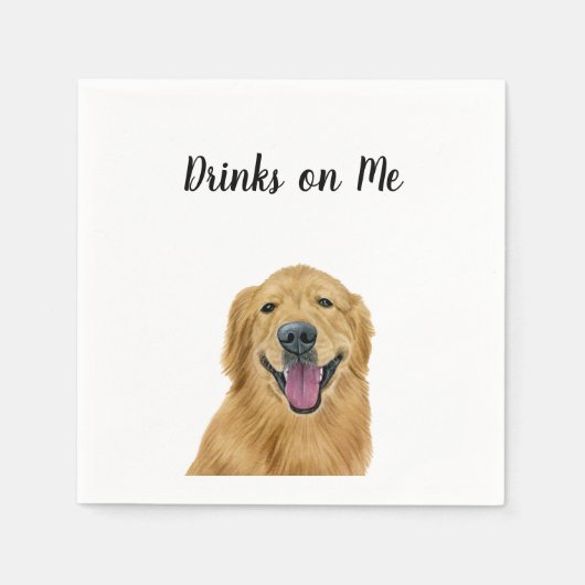 Golden Retriever Cocktail Napkins Serviette (Vorderseite)