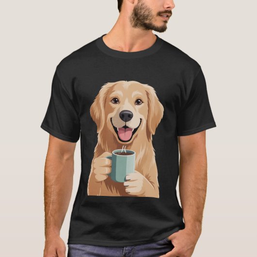 Golden Retriever + Coffee Shirt - Funny Dog Design (Vorderseite)