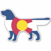 Golden Retriever Colorado Flag Aufkleber (Vorderseite)