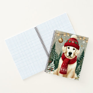 Golden Retriever con suéter festivo: ambiente navi Notizblock