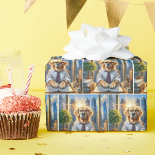 Golden Retriever Corporate Business Geschenkpapier (Geburtstagsparty)