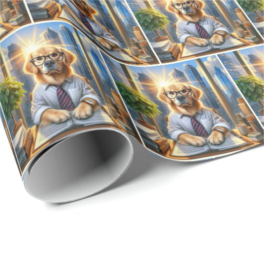 Golden Retriever Corporate Business Geschenkpapier (Rolleneckpunkt)