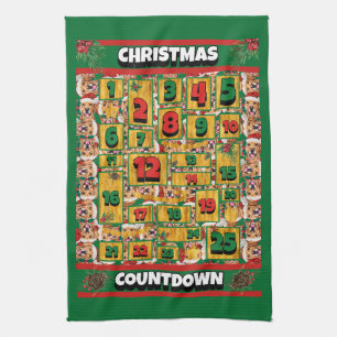 Golden Retriever Countdown Weihnachten Advent Hund Geschirrtuch