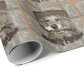 Golden retriever-Cowboy Geschenkpapier (Rolleneckpunkt)