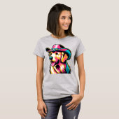 Golden Retriever Cowgirl Pop Art Shirt (Vorne ganz)