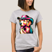 Golden Retriever Cowgirl Pop Art Shirt (Vorderseite)