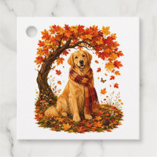Golden Retriever Cozy Autumn Thanksgiving Geschenkanhänger