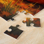 Golden Retriever Cozy Forest Halloween Kunst Puzzle (Seite)