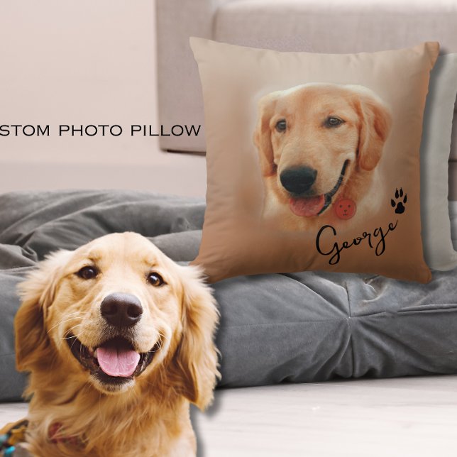 Golden Retriever Custom Dog Foto Image Kissen (Golden Retriever Custom Dog Photo Image Throw Pillow)