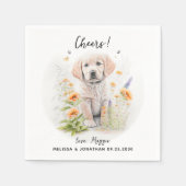 Golden Retriever Custom Dog Wedding Cocktail Serviette (Vorderseite)