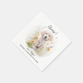 Golden Retriever Custom Dog Wedding Cocktail Serviette (Ecke)