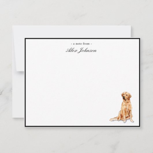 Golden Retriever Custom Flat Vielen Dank Anmerkung Dankeskarte (Vorderseite)