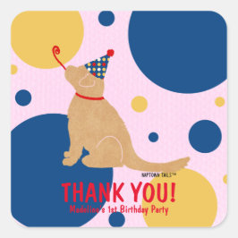 Golden Retriever Custom Hund Geburtstagsticker Quadratischer Aufkleber