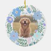 Golden Retriever Custom Pastel Blue Memorial Keramik Ornament (Hinten)