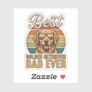 Golden Retriever Dad Ever Vintage Sonnenuntergang  Aufkleber