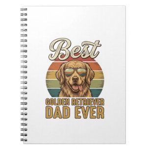 Golden Retriever Dad Ever Vintage Sonnenuntergang  Notizblock