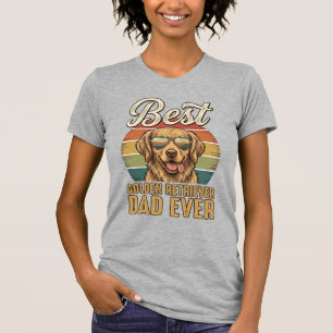 Golden Retriever Dad Ever Vintage-Sonnenuntergangs T-Shirt