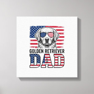 Golden Retriever Dad Patriotisches Vintage-Hund-Sh Leinwanddruck