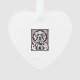 Golden Retriever Dad Vintage Gravur Design_1 Ornament