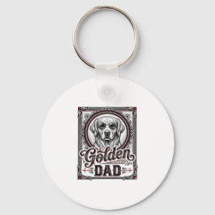 Golden Retriever Dad Vintage Gravur Design_1 Schlüsselanhänger