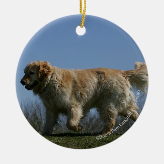 Golden retriever, das 3 laufen lässt keramikornament (Vorne)