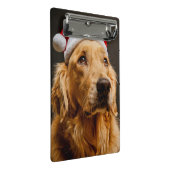 Golden retriever, das für sein Weihnachten Mini Klemmbrett (Schrägansicht)