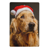 Golden retriever, das für sein Weihnachten Mini Klemmbrett (Rückseite)