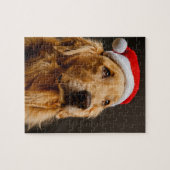 Golden retriever, das für sein Weihnachten Puzzle (Horizontal)
