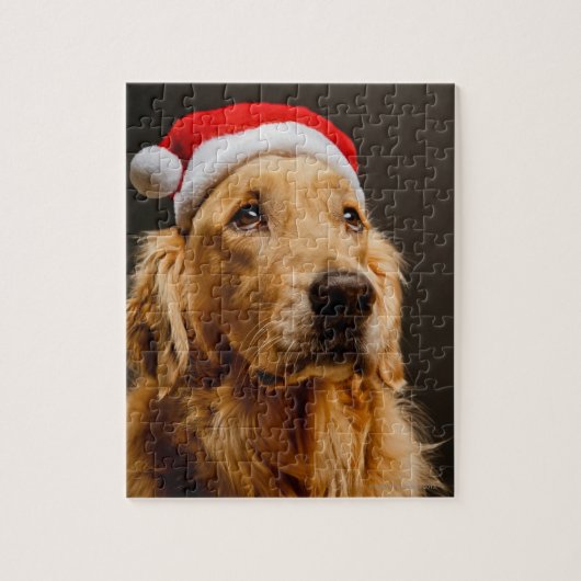 Golden retriever, das für sein Weihnachten Puzzle (Vertikal)