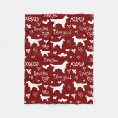 Golden Retriever-Decke mit Herz-Doodles Fleecedecke (Vorderseite)
