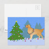 Golden Retriever Dekorieren Weihnachtsbaum Feiertagspostkarte (Vorne/Hinten)