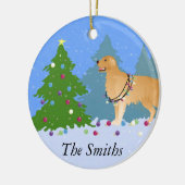 Golden Retriever Dekorieren Weihnachtsbaum Keramik Ornament (Links)