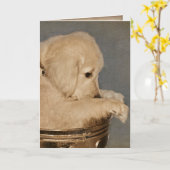 Golden Retriever Denken Sie an Sie Karte (Gelbe Blume)
