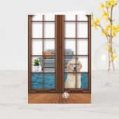 Golden Retriever Denken Sie an Sie Karte (Gelbe Blume)