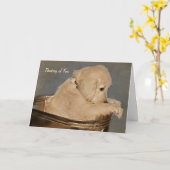 Golden Retriever Denken Sie an Sie Karte (Gelbe Blume)