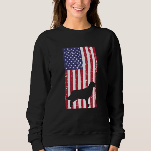 Golden Retriever Distressed Patriotic All American Sweatshirt (Vorderseite)