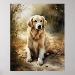 Golden Retriever Dock Art Print Poster