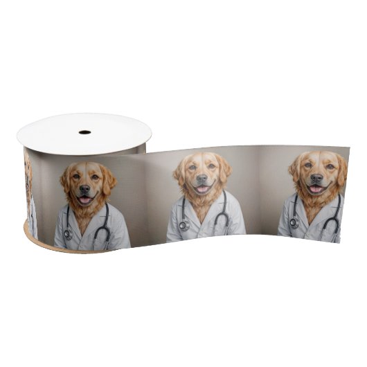 Golden Retriever Doctor With a Stethoscope Satinband (Spule)