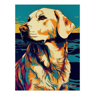 Golden Retriever Dog 001 - Bruno Pokopen Poster