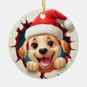 Golden Retriever Dog 3D Breakthrough Ornament