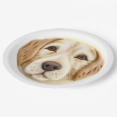 Golden Retriever Dog 3D Inspiriert Pappteller (Schrägansicht)