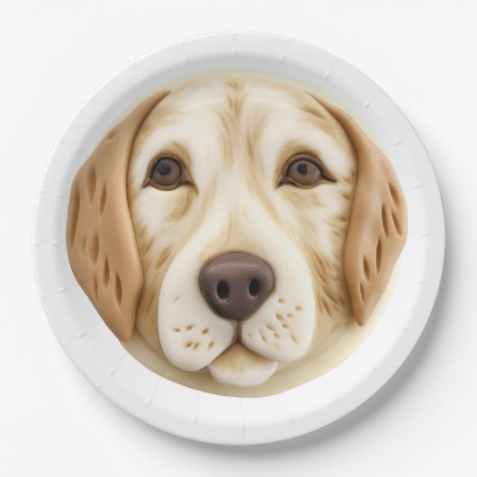 Golden Retriever Dog 3D Inspiriert Pappteller (Vorderseite)