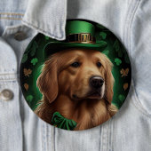 Golden Retriever Dog am St. Patrick's Day Button (Beispiel)