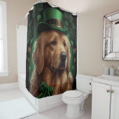 Golden Retriever Dog am St. Patrick's Day Duschvorhang (Beispiel)